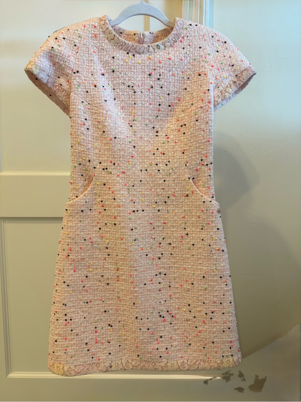 CHANEL Tweed Shift Dress with Multicolor Speckle - Picture 1 of 5